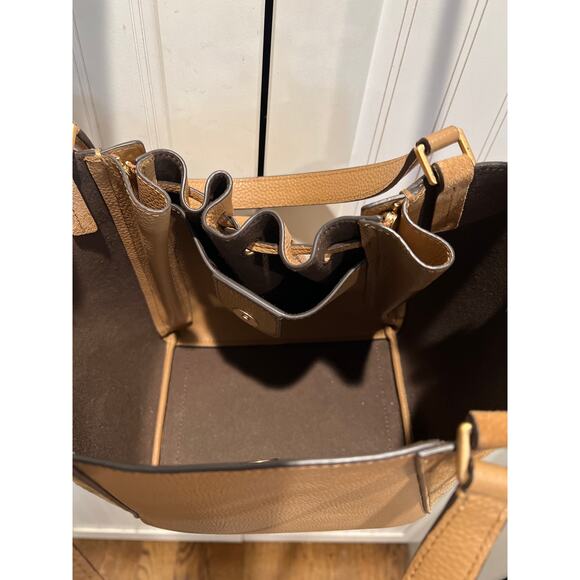 Tory Burch Women's‎ Mcgraw Dragonfly Bag Office Suede Leather In Tiramisu - Picture 7 of 9